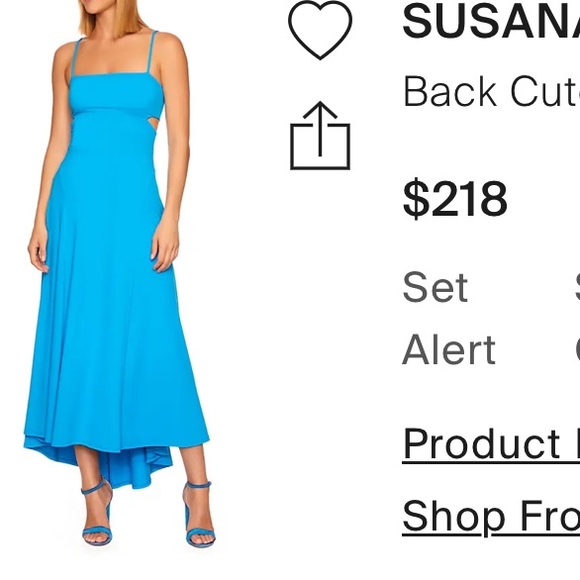 NWT SUSANA MONACO TURQUOISE BACK CUR OUT MAXI DRESS SZ SMALL - Picture 2 of 8